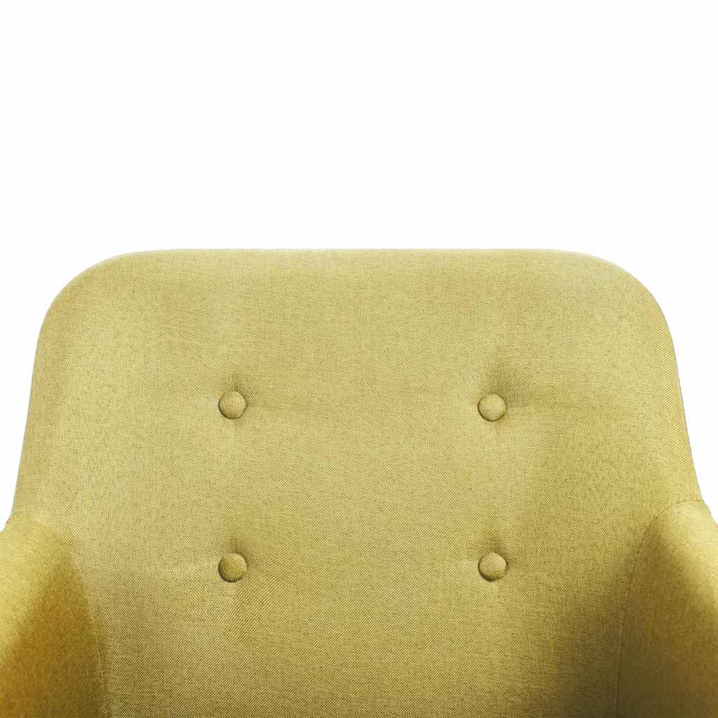 Dining Chairs 6 pcs Green Fabric and Solid Oak Wood