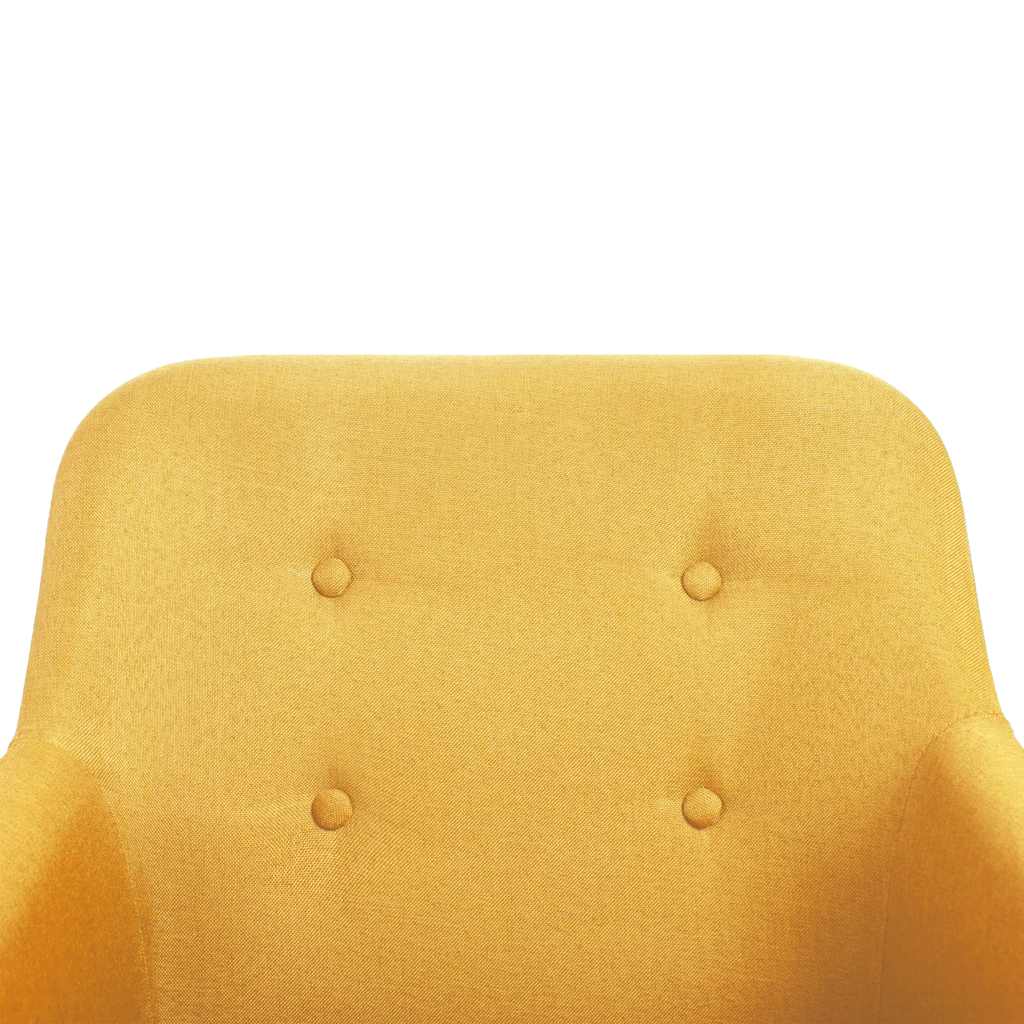 Dining Chairs 4 pcs Yellow Fabric and Solid Oak Wood