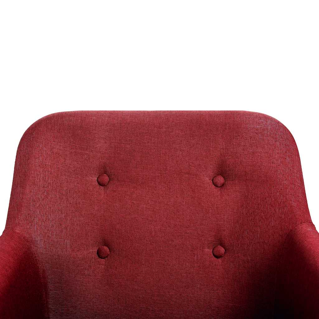 Dining Chairs 6 pcs Wine Red Fabric and Solid Oak Wood