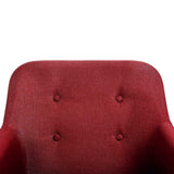 Dining Chairs 6 pcs Wine Red Fabric and Solid Oak Wood
