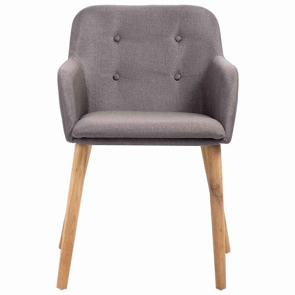 Dining Chairs 4 pcs Taupe Fabric and Solid Oak Wood