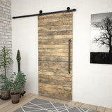 Sliding Door SKIEN Hardware Kit 183 cm Steel Black - Side View