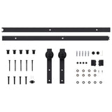 Sliding Door SKIEN Hardware Kit 183 cm Steel Black - 45-Degree Angle