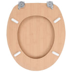 WC Toilet Seats 2 pcs with Lids MDF Bamboo Design