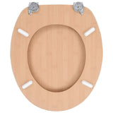 WC Toilet Seats 2 pcs with Lids MDF Bamboo Design - Rear View