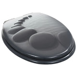 WC Toilet Seats 2 pcs with Soft Close Lids MDF Stones Design - Top-Down View