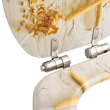 WC Toilet Seats 2 pcs with Soft Close Lids MDF Starfish Design - Close-Up Angle