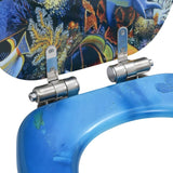 WC Toilet Seats 2 pcs with Soft Close Lids MDF Dolphins Design - Close-Up Angle