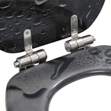 WC Toilet Seats 2 pcs with Soft Close Lids MDF Water Drop Design - Close-Up Angle