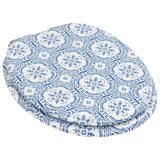 WC Toilet Seats 2 pcs with Soft Close Lids MDF Porcelain Design - Top-Down View