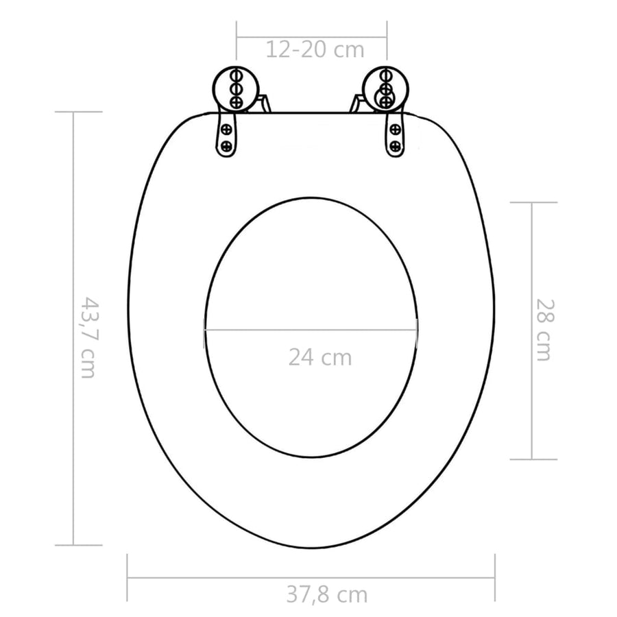 WC Toilet Seats 2 pcs with Soft Close Lids MDF Pebbles Design