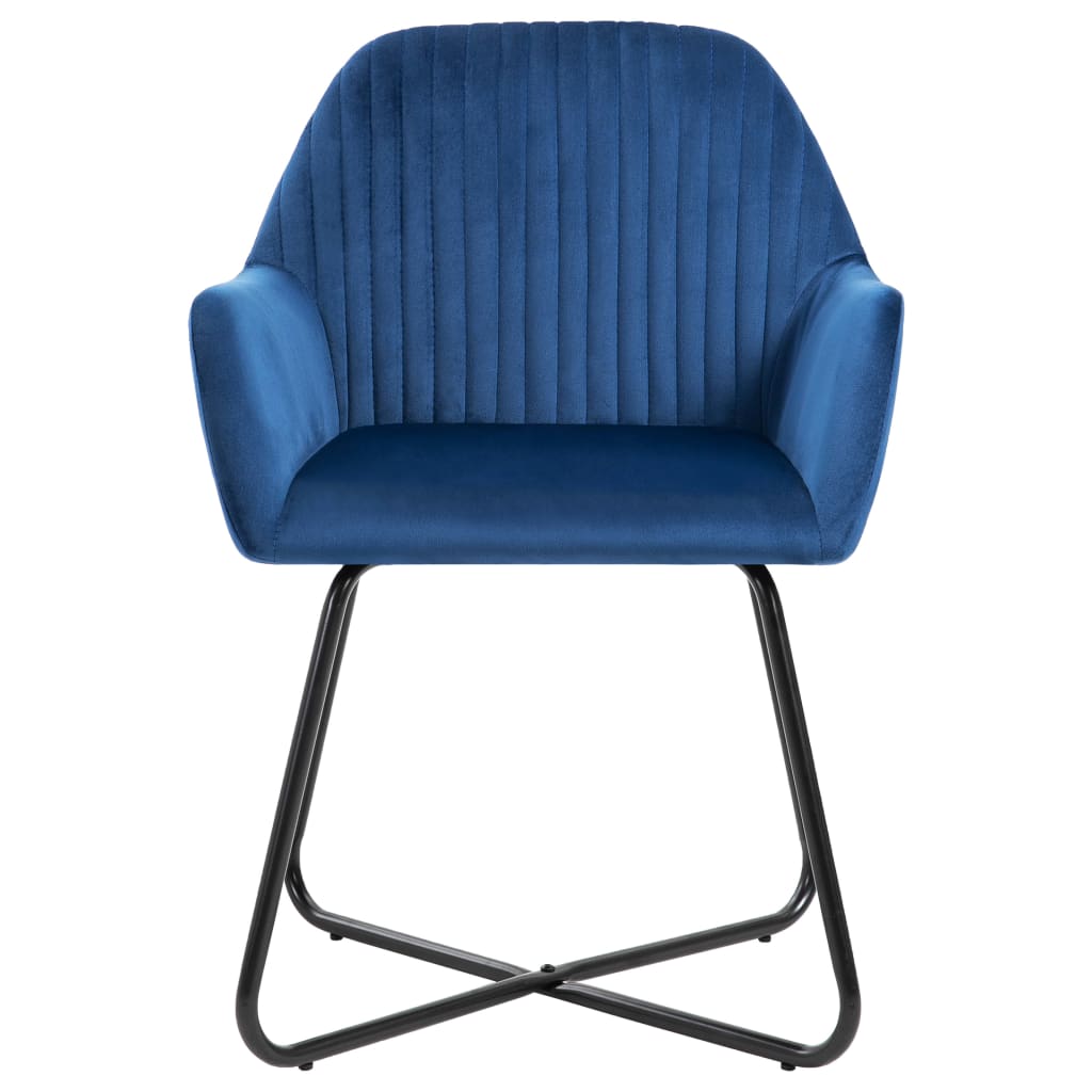 Dining Chairs 4 pcs Blue Velvet