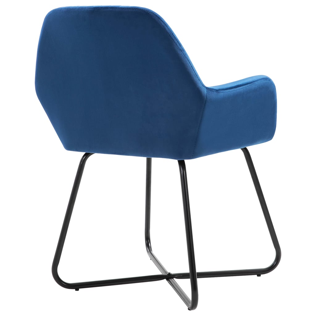 Dining Chairs 4 pcs Blue Velvet