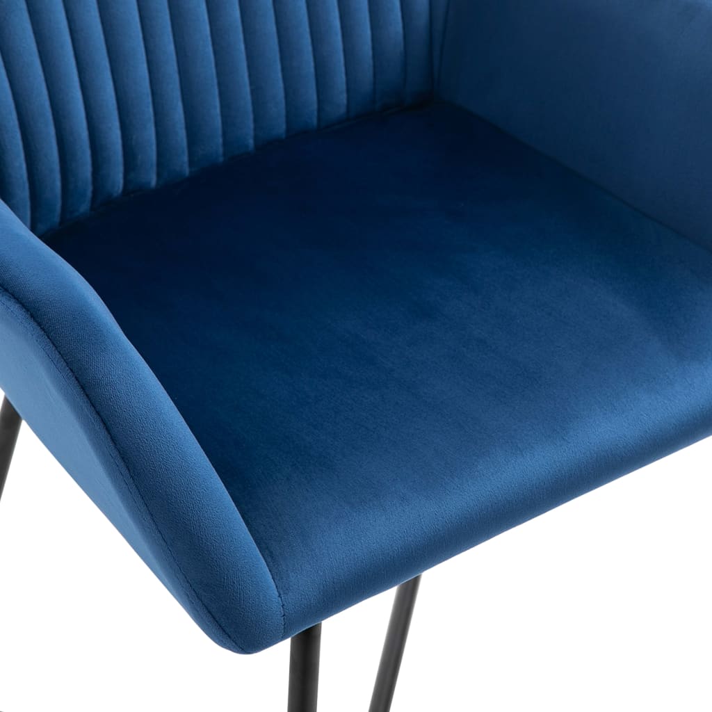 Dining Chairs 4 pcs Blue Velvet
