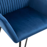 Dining Chairs 4 pcs Blue Velvet