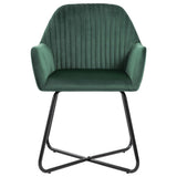 Dining Chairs 4 pcs Green Velvet - Side View