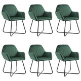 Dining Chairs 6 pcs Green Velvet