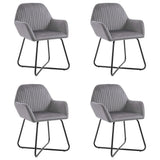 Dining Chairs 4 pcs Grey Velvet