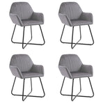 Dining Chairs 4 pcs Grey Velvet