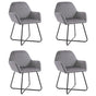 Dining Chairs 4 pcs Grey Velvet