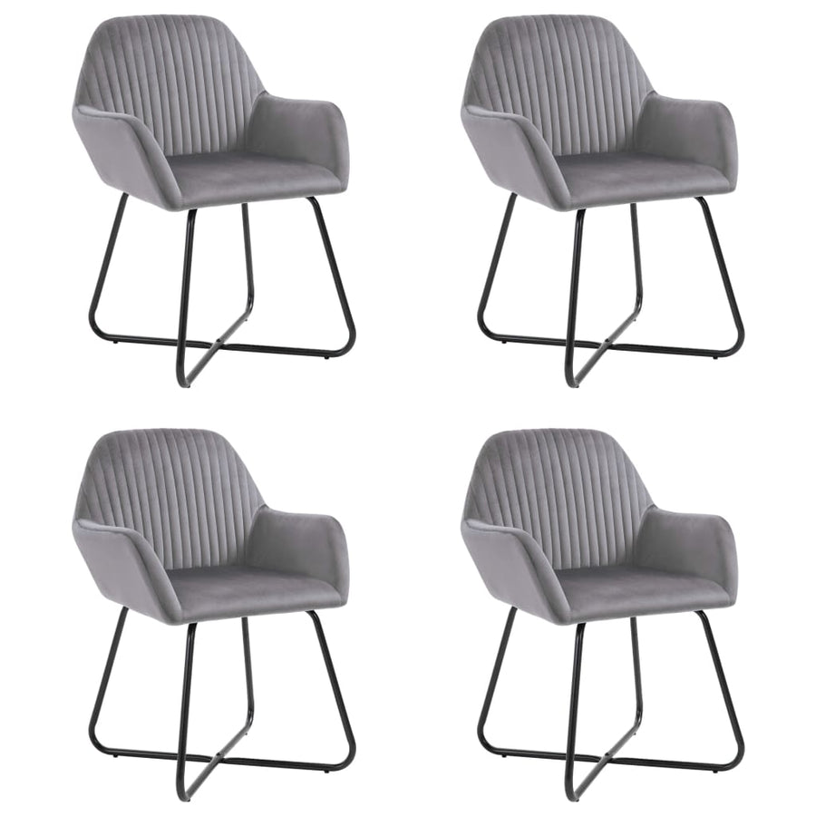 Dining Chairs 4 pcs Grey Velvet