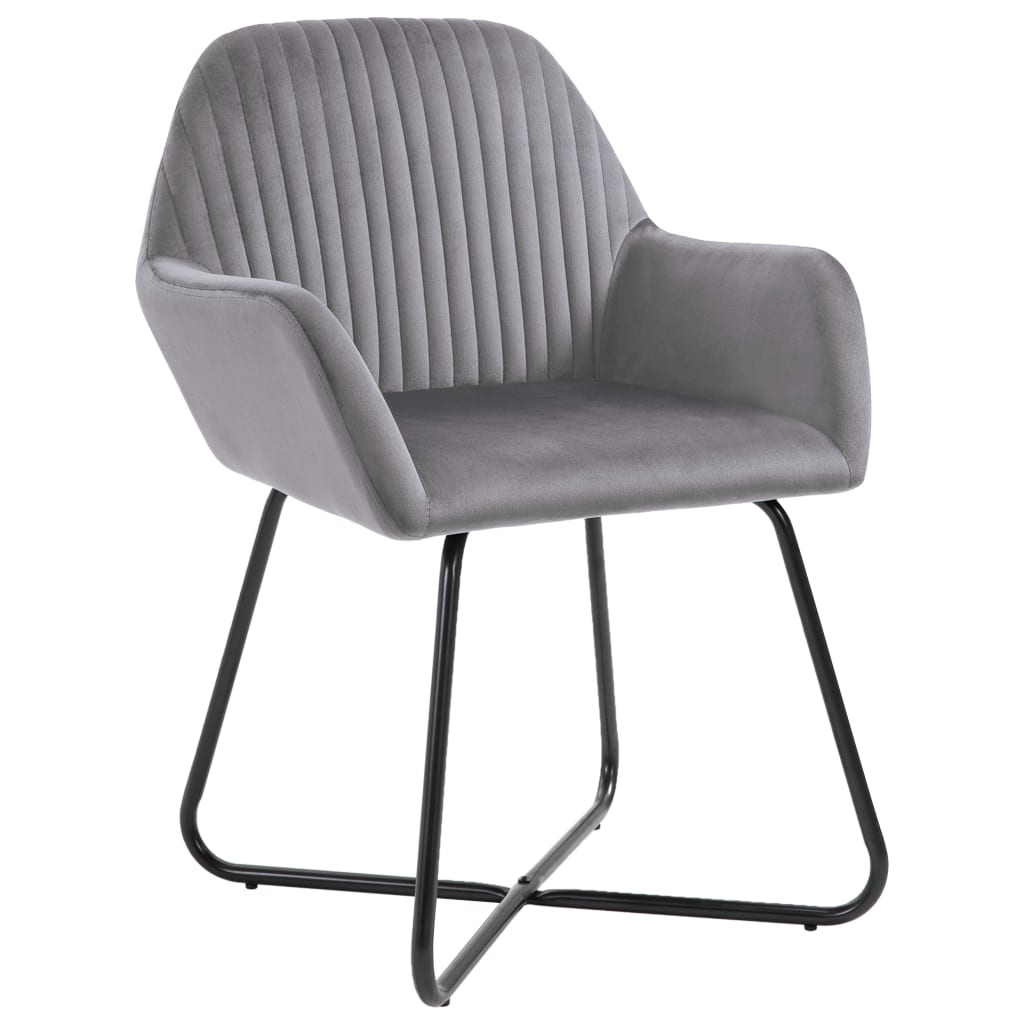 Dining Chairs 4 pcs Grey Velvet