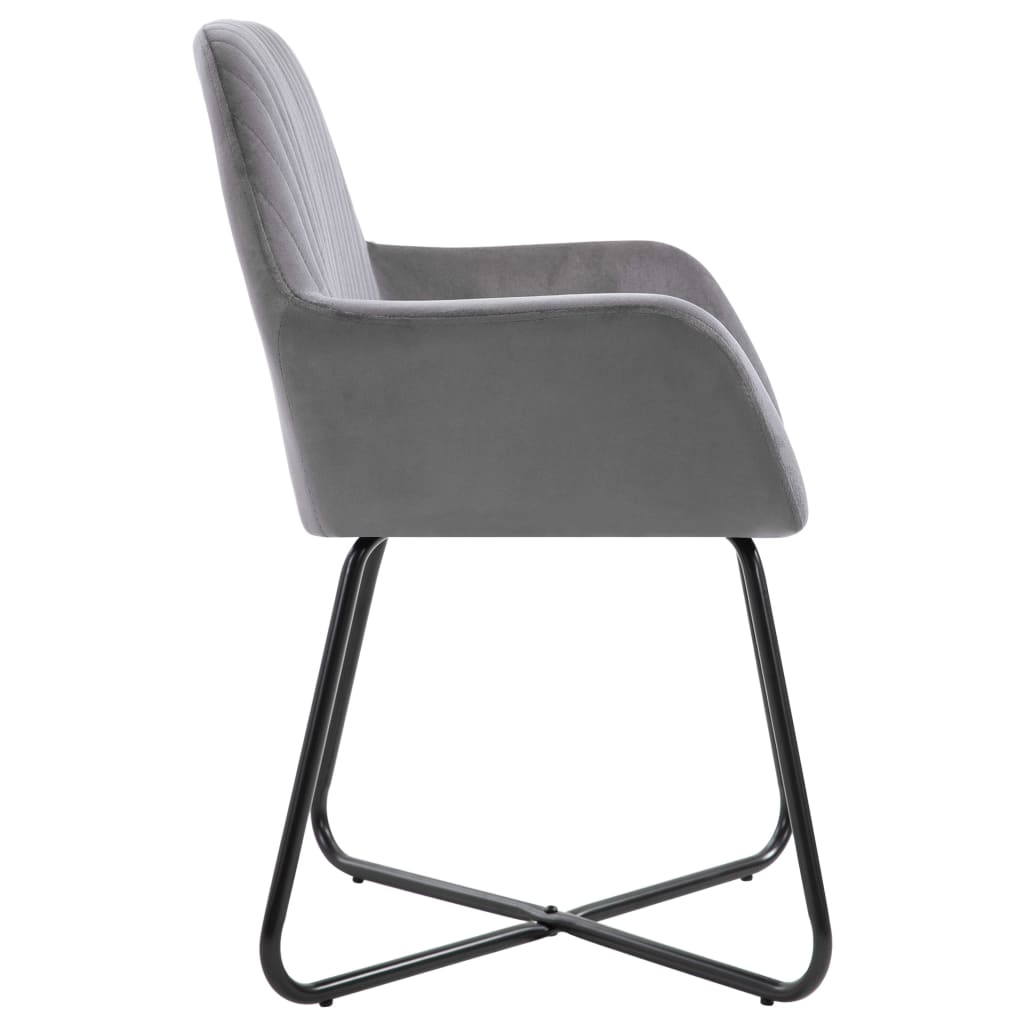 Dining Chairs 4 pcs Grey Velvet