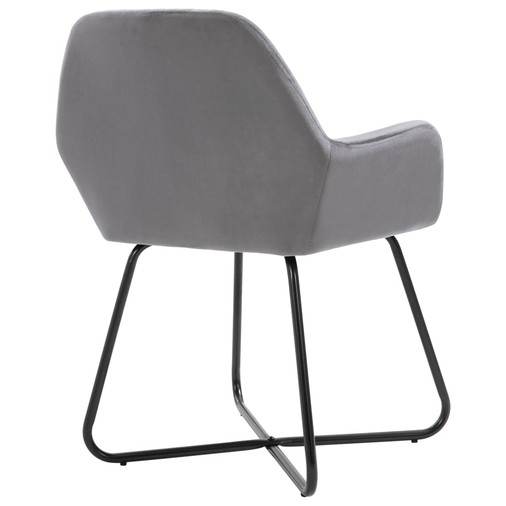 Dining Chairs 4 pcs Grey Velvet