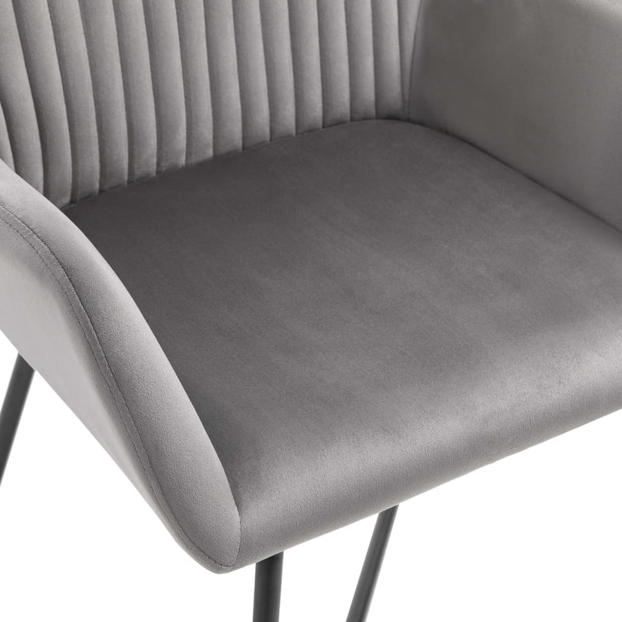 Dining Chairs 4 pcs Grey Velvet