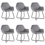 Dining Chairs 6 pcs Grey Velvet