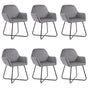 Dining Chairs 6 pcs Grey Velvet