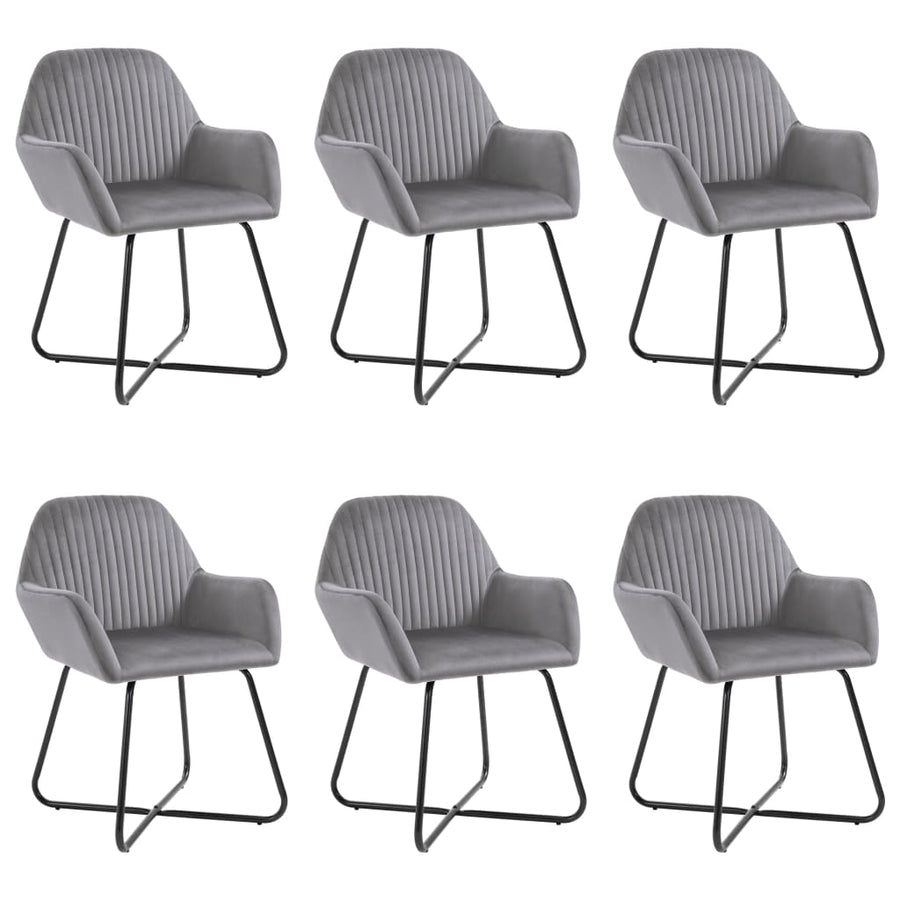 Dining Chairs 6 pcs Grey Velvet