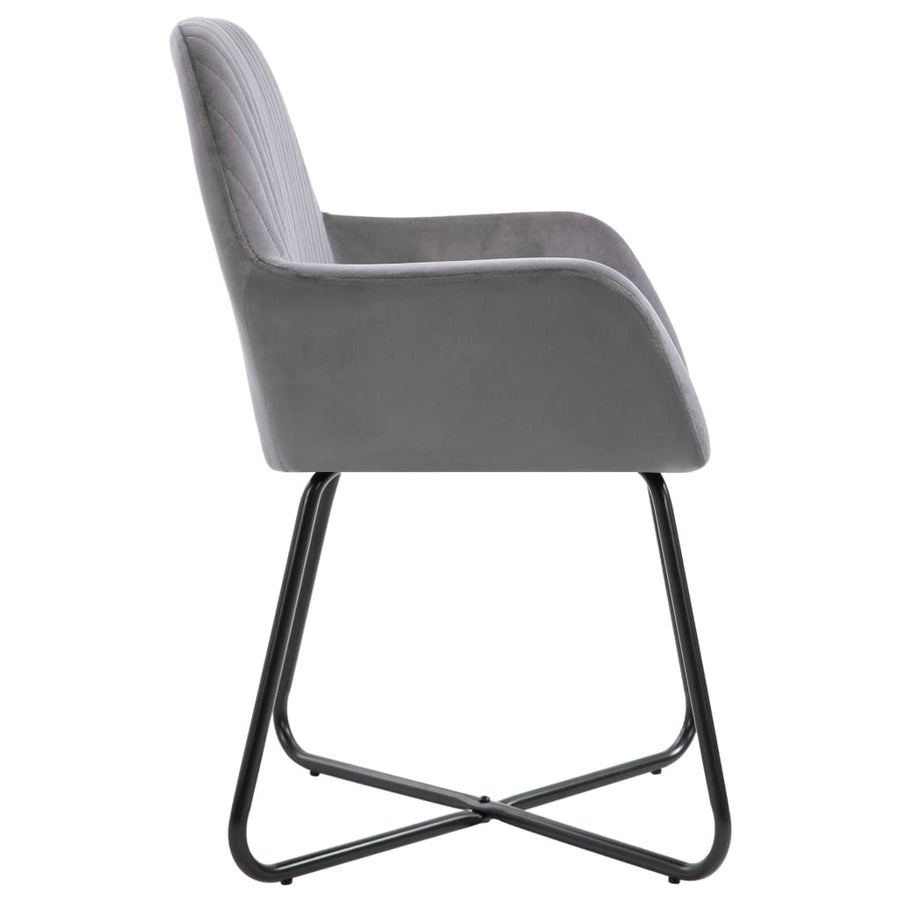 Dining Chairs 6 pcs Grey Velvet
