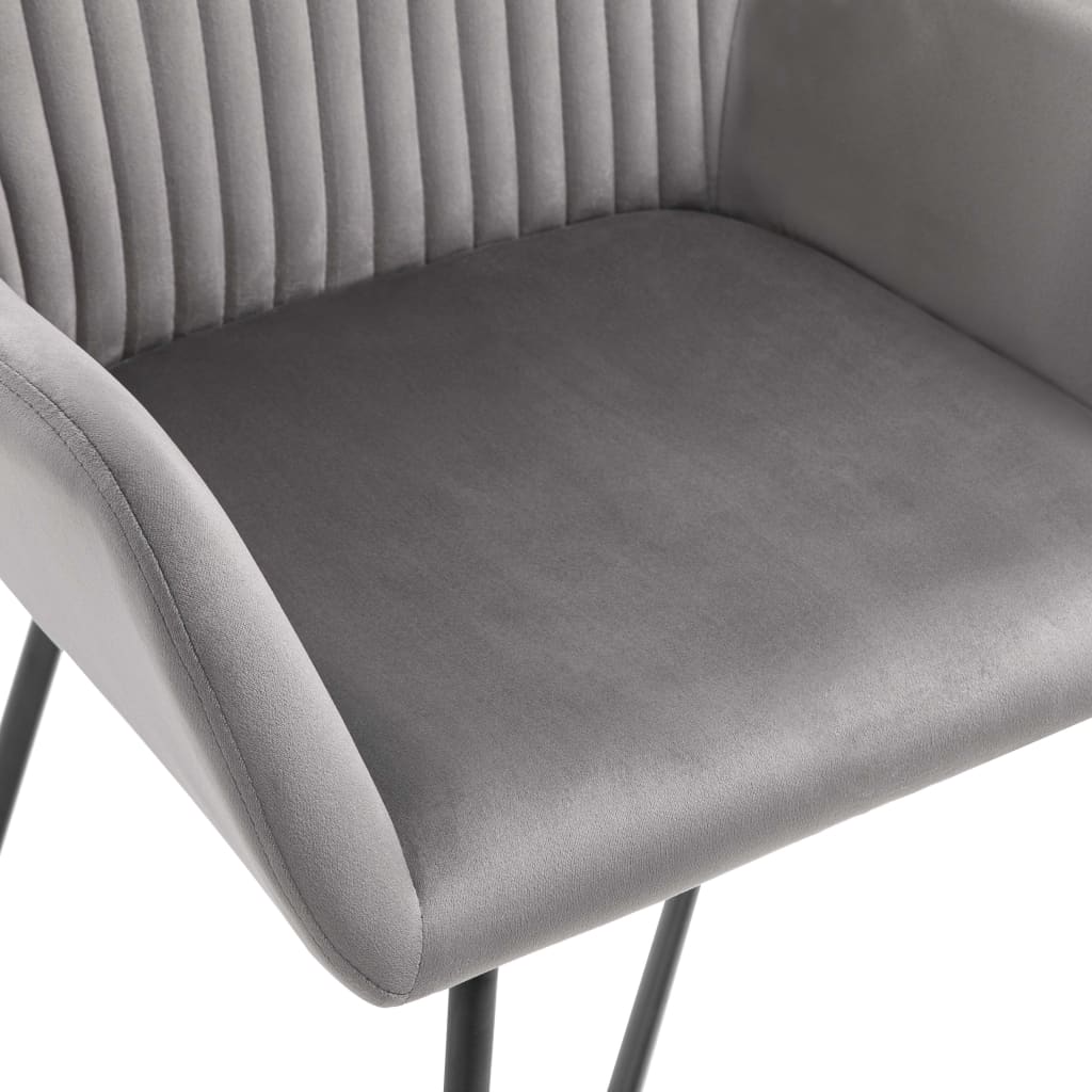 Dining Chairs 6 pcs Grey Velvet