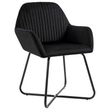 Dining Chairs 4 pcs Black Velvet - Front View