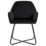 Dining Chairs 4 pcs Black Velvet - Side View