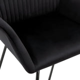 Dining Chairs 4 pcs Black Velvet - Rear View