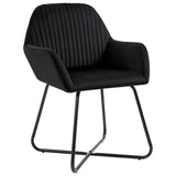 Dining Chairs 6 pcs Black Velvet - Front View