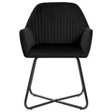 Dining Chairs 6 pcs Black Velvet - Side View
