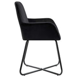 Dining Chairs 6 pcs Black Velvet - Top-Down View