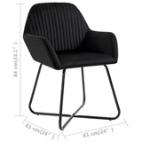 Dining Chairs 6 pcs Black Velvet - Low Angle