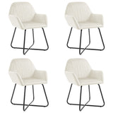 Dining Chairs 4 pcs Cream Velvet