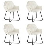 Dining Chairs 4 pcs Cream Velvet