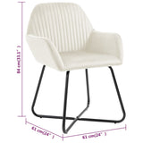 Dining Chairs 4 pcs Cream Velvet - Low Angle