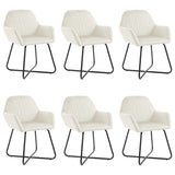 Dining Chairs 6 pcs Cream Velvet