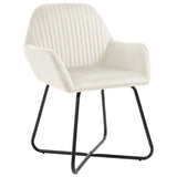 Dining Chairs 6 pcs Cream Velvet - Front View