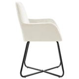 Dining Chairs 6 pcs Cream Velvet - Top-Down View
