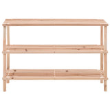 3-Tier Shoe Rack Solid Fir Wood - Front View