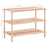 3-Tier Shoe Rack Solid Fir Wood - Rear View