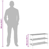 3-Tier Shoe Rack Solid Fir Wood - Low Angle